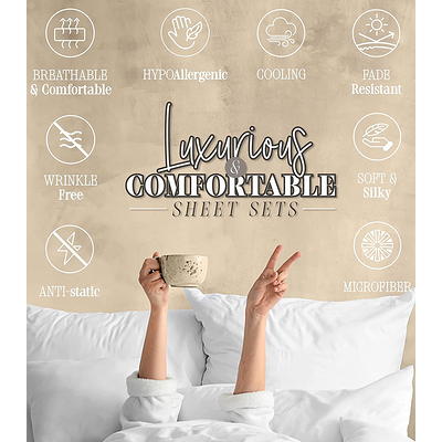 Elegant Comfort Luxury Soft Bed Sheets Holiday Pattern 1500 Thread Count Percale Egyptian Quality Softness Wrinkle and Fade Resistant (6-Piece)