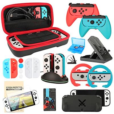 Mooroer 27 in 1 Switch Accessories Bundle Compatible with Nintendo Switch,  Accessories Kit with Carrying Case, Screen Protector, Charging Dock