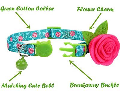 Faygarsle Cotton Designer Dogs Collar Cute Flower Dog Collars for Girl  Female Small Medium Large Dogs with Flower Charms S