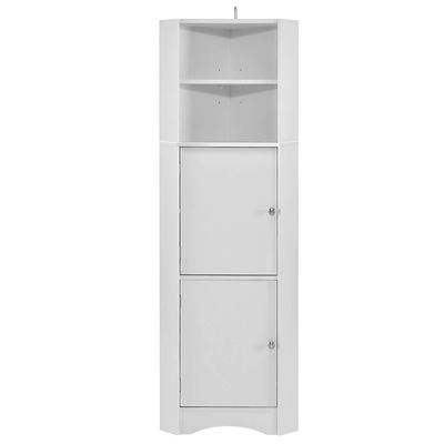 LORDEAR 13.4 in. W x 9.1 in. D x 66.9 in. H White Linen Cabinet