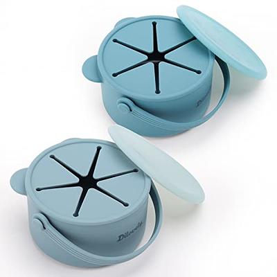 Silicone Spill Proof Snack Cups (Baby Blue)