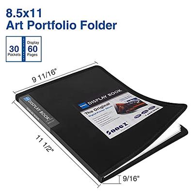  5 Pack A4 60-Pocket Bound Display Book with Strap Presentation  Book Portfolio Folder File Folder Clear Sleeves Protectors with Sheet  Protectors, Portfolio Binder Folder with Clear Sleeves : Office Products