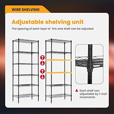 YYkokocat 6-Tier Wire Shelving Unit 2100Lb Capacity Adjustable Storage  Shelves Heavy Duty Storage Rack with Wheels NSF Metal Shelf for Closet  Kitchen