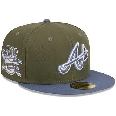 Men's New Era Blue Atlanta Braves Vice Highlighter Logo 59FIFTY Fitted Hat