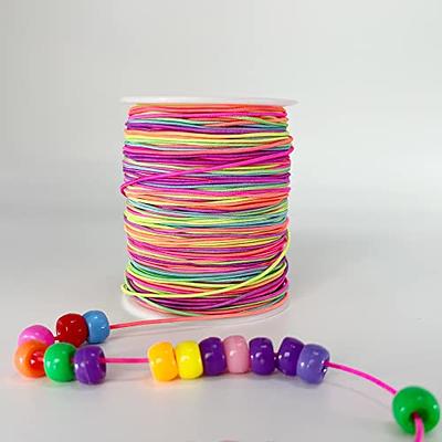 Elastic Cord for Bracelets, 1mm x 330 Feet Stretchy Bracelet String, Sturdy Rainbow Elastic String for Jewelry Making, Necklaces, Beading and Crafts