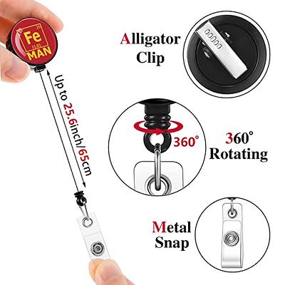 4Pcs Retractable Badge Reel Holder Nurse Badge Holder Doctor Badge Reel  Holder Name Tag Clip 