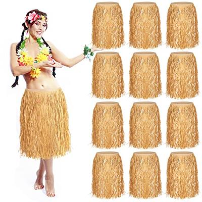 Tigeen 6 Pcs 23.6 inch Coconut Bra Hawaiian Grass Hula Skirt Costume Set  Dance Leis Outfit for Women Luau Party Supplies (Blue) - Yahoo Shopping