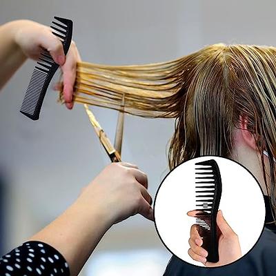 Large Tooth Detangling Comb Professional Handle Carbon Fiber Comb Cutting  Hairdressing Comb Styling Essentials Round Tooth Comb Barber Tooth Comb