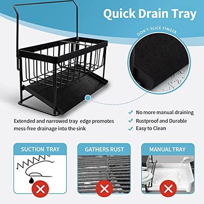 Sink Caddy Organizer & Dish drain, Kitchen, Bathroom, RV Drain Rack &  splash mat