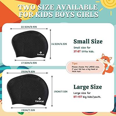 Opom Extra Large Swimming Caps,Silicone Waterproof Swimming Hat Anti-Silp Bathing Cap for Woman Men-Black, Size: One Size