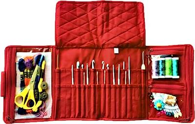 Yazzii Crochet Hook Case - Crochet Hook Organizer - Portable Travel  Organizer Zipper Bag for Crochet Hooks, Knitting Needles, & Accessories Red  - Yahoo Shopping