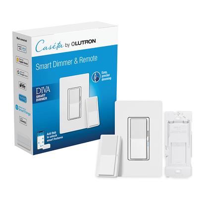 Lutron Diva Single-pole/3-way LED Rocker Light Dimmer Switch with Wall  Plate, White in the Light Dimmers department at