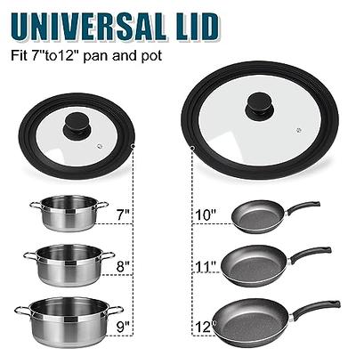  Glass Lids Set with Steam Vent Hole - 8+10+12-Inch