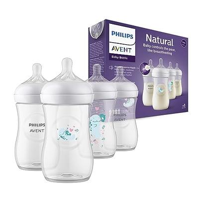 Philips Avent Natural Baby Bottle with Natural Response Nipple, Clear, 9oz,  3pk, SCY903/93 