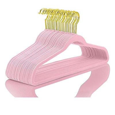 HOUSE DAY Pink Velvet Hangers 60 Pack, Premium Non-Slip Felt Clothes,  Sturdy Heavy Duty Coat, Durable Hangers for Suits, Space Saving with No  Hanger