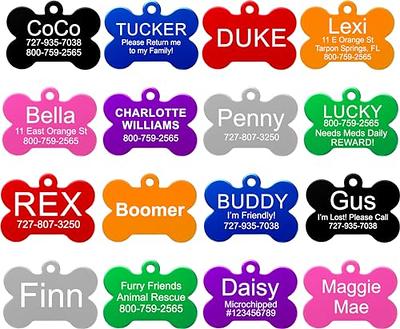 YEHANTI Dog Tags Engraved for Pets Personalized, Custom Stainless Steel Dog  Tags and Cat Tags with Various Cute and Beautiful Icons, Double Sided  Engraved Pet ID Tags Dog Name Tag (Hexagon) 