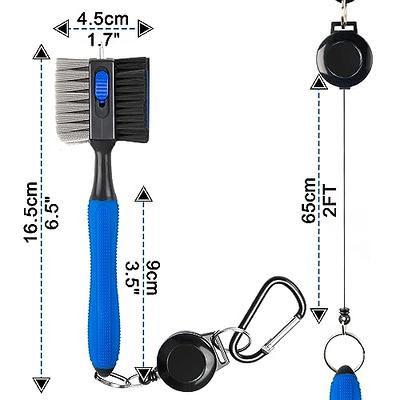 Golf Club Brush Double Sided Retractable Groove Cleaner Divot Tool