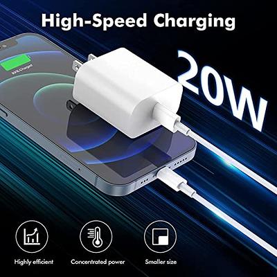 Fast iPhone Charger, 20W USB Type C Wall Charger with 3.3ft Cable Cord  Compatible with iPhone 13 12 11 X