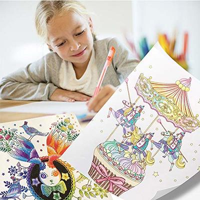 CAISEXILE Gel Pens Set for Adult Coloring, 96 Pack Glitter Gel Pens with  Canvas Package for Kids Coloring Books Kids Drawing Note