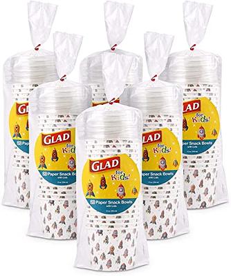 Glad for Kids Rocket Ship 12 oz Paper Snack Bowls with Lids, 20-Ct