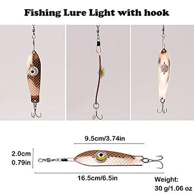 LED Fishing Lures Fishing Spoons Underwater Flasher Bass Halibut Flasher  Saltwater Trolling Deep Drop Fishing Light LED Lighted Bait Flasher 10