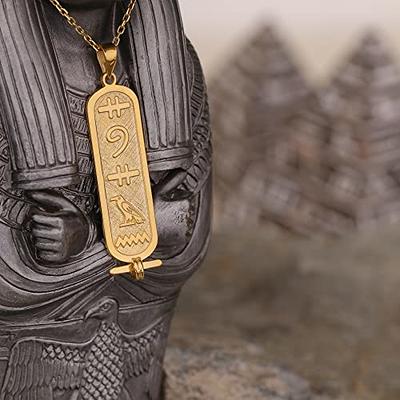 Personalized Egyptian Cartouche Pendant & Chain Jewelry in Sterling Silver