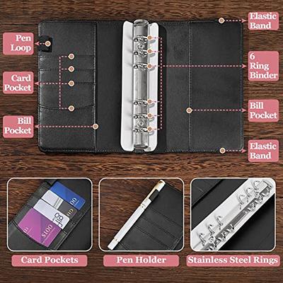 Budget Binder with Zipper Envelopes A6 Money Organizer for Cash PU Glitter  Leather Money Saving Binder with 8pcs Cash Envelopes for Budgeting,18pcs