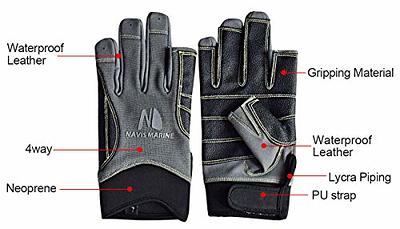  Kayak Gloves - Full Finger Black Rowing Gloves with
