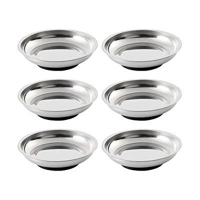 Rechabite 6 Pieces 4.2” Round Magnetic Bowl Trays Set Stainless
