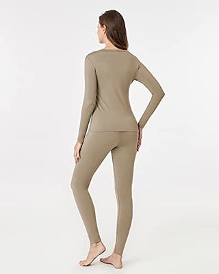 Thermal Underwear Set Long Johns Base Layer Top& Bottom Soft Fleece Lined  Women