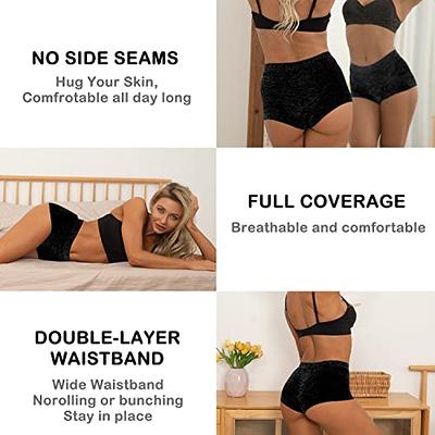 Womens Seamless No Show Boyshort Ribbed Lace Trim Boyshort Panties with Bow  Low Rise Breathable Comfortable Underwear Shorts