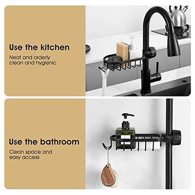 Kitchen Faucet Rack, Sturdy Kitchen Faucet Sponge Holder, No Drilling Sink  Drain Rack Shelf