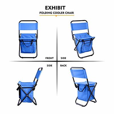 LEADALLWAY Fishing Chair with Cooler Bag Foldable Compact Fishing