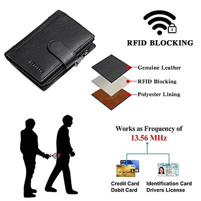 SENDEFN Men's Wallet Genuine Leather Wallets for Men RFID Blocking Card  Holder with Zipper Coin Purse - Yahoo Shopping