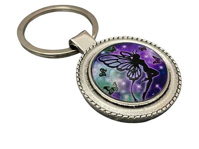 wisdompro Crystal Car Keychain for Women, Genuine Leather Key FOB