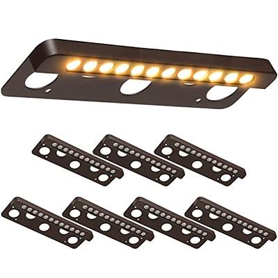 LEONLITE 12 Pack 3CCT Low Voltage Aluminum Step Fence Light,  2700K/3000K/4000K Selectable LED Deck Lighting, IP65 Waterproof 12-24V  AC/DC 