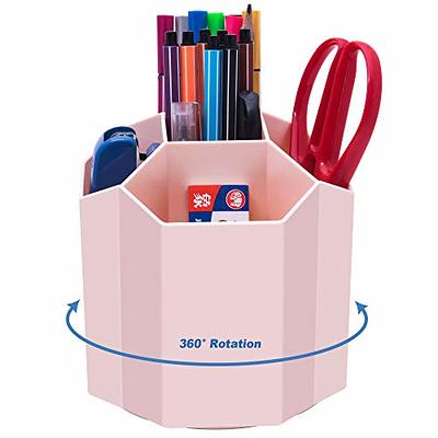 Pencil Holder 360 Rotating Stationery Supplies Pencil Container 6  Compartments Pen Cup Pot for Desk Students Classroom Dorm Home - AliExpress