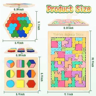 Puzzles en bois pour les enfants de 4 à 8 ans 8-10 Épais Coloré 3D Blocs  russes Et Casse-tête Tangram Jigsaw Stem Intelligence Jouets Cadeau  éducatif pour Tod