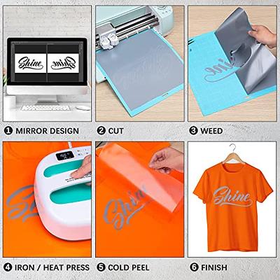 Handy Crafts 12 x 10 Heat Transfer Vinyl HTV Iron On Sheets (10 Sheets)  Orange