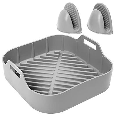 SMARTAKE Air Fryer Silicone Liner, 8.1 Inch Heavy-Duty Air Fryer Pot, Extra  Thick & Easy Cleaning, Food-Grade Reusable Durable Air Fryer Basket  Accessories, 8.1x8.1x2 Inch for 5-6QT, Square - Grey - Yahoo