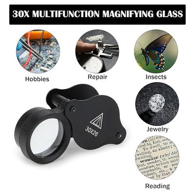 Pocket Folding Magnifying Glass 30X 26MM Jewelry Eye Loupe Hand