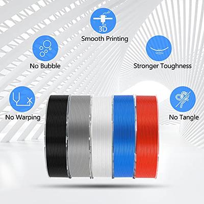 MIKA3D 1.75mm Normal PLA 4 Most Basic Colors Bundle Pack: Black Red White  Blue, Each Spool 250g X 4 Spools Packed, Total 1Kg 3D Printing Filament