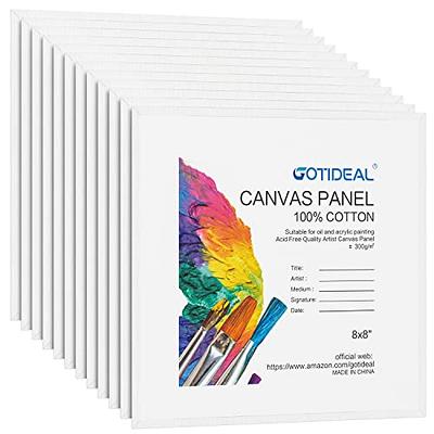 PHOENIX Watercolor Canvas Panels 8x10 Inch, 6 Pack - 8 Oz Triple Primed  100% Cotton Acid Free Canvases for Painting, Blank Flat Canvas Boards for