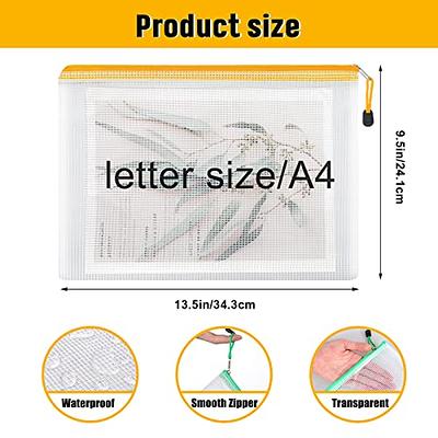 EOOUT 14pcs Mesh Zipper Pouch Zipper Bags, A4 Size Puzzle Bag for  Organizing, 14 Colors Large Storage Bags Zipper File Bags for School Board  Games and