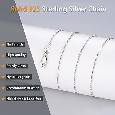 Jewlpire 925 Sterling Silver Chain Necklace Chain for Women Girls