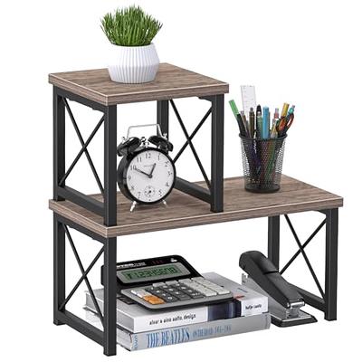 Free Standing Desk Shelf, Stackable Desk Bookcase Spice Rack