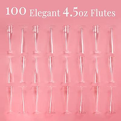 Prestee 100 Plastic Champagne Flutes Disposable - Clear Plastic Glasses for  Parties - Disposable Win…See more Prestee 100 Plastic Champagne Flutes