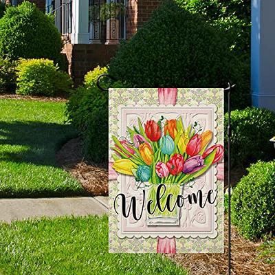 CMEGKE Spring Tulip Welcome Garden Flag, Spring Floral Garden Flag Spring  Summer Garden Flag Rustic Vertical Double Sided Burlap Spring Floral  Holiday Party Farmhouse Yard Home Outside Decor 12.5 x - Yahoo Shopping