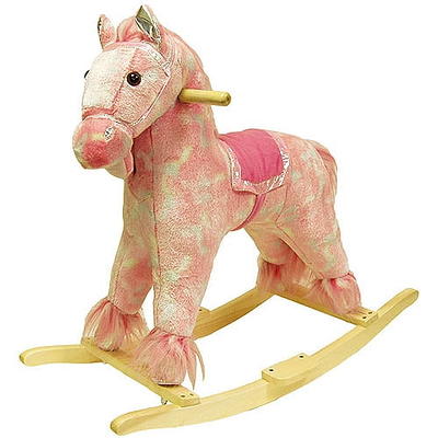 Rocking Horse Plush Animal on Wooden Rockers with Sounds, Stirrups, Saddle  & Reins, Ride on Toy, Toddlers to 4 Years Old by Happy Trails 