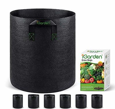 iGarden Grow Bags Tall, 10 Gallon Grow Pots 6 Pack with Handles, Heavy Duty  320G Thickened Nonwoven Fabric Plant Bag for Vegetables, Black - Yahoo  Shopping